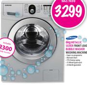 Samsung Metallic Silver Front Load Bubble Washer Washing Machine-6Kg