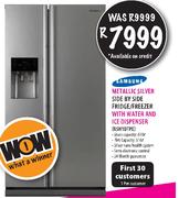 Samsung Metallic Silver Side By Side Fridge/Freezer With Water & Ice Dispenser-RSH1DTPE