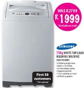 Samsung White Top Load Washing Machine-13kg