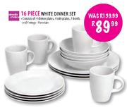 16 Piece White Dinner Set