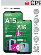 2 x Oppo A15 4G Smartphone-On 1GB Red Top Up Core More Data & Promo 65 Px24