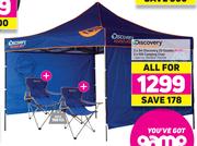 Discovery Adventures 3 x 3m 20 Gazebo Plus 2 x 100 Camping Chair-All For