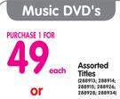 Assorted Music DVD's-Each