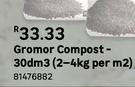 Gromor Compost 30dm3 (2-4Kg Per Sqm) 81476882-Each