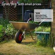 Galvanized Steel Wheelbarrow 80L L130cm x W61cm x D62cm 81402972