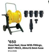 Hose Reel, Hose With Fittings, Best Price, 20m x 12.5mm Hose 81443506