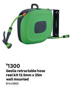 Geolia Retractable Hose Reel Kit 12.5mm X 25m Wall Mounted 81443865