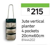 Jute Vertical Planter (4 Pockets) 20cm x 60cm