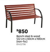 Bench Steel & Wood-122cm x 60cm x H80cm