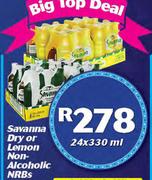 Savanna Dry or Lemon Non Alcoholic NRBs-6x330ml
