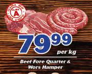 Beef Fore Quarter & Wors Hamper-Per Kg