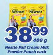 Nestle Full Cream Milk Powder Pouch-400g Each