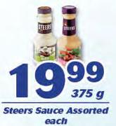 Steers Sauce Assorted-375g Each