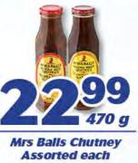 Mrs Balls Chutney Assorted-470g Each