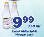 Safari White Spirit Vinegar-750ml Each