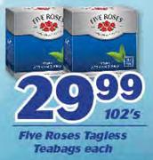 Five Roses Tagless Teabags-102's Pack Each