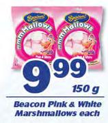 Beacon Pink & White Marshmallows-150g Each
