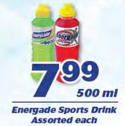 Energade Sports Drink Assorted-500ml Each