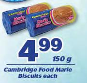 Cambridge Food Marie Biscuits-150g Each