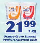 Orange Grove Smooth Yoghurt Assorted-1Kg Each