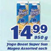 Yogo Boost Super Sun Mageu Assorted-950g Each