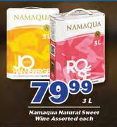 Namaqua Natural Sweet Wine Assorted-3Ltr Each