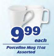 Porceline Mug 11 Oz Assorted-Each