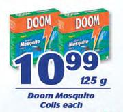 Doom Mosquito Coils-125g Each