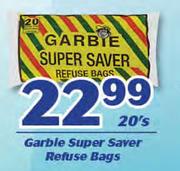 Garbie Super saver Refuse Bags-20's