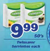 Twinsaver Serviettes-50's Each