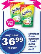 Sunlight Dish Washing Liquid Refill Pouch-2 x 750ml Each