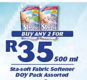 Sta Soft Fabric Softener Doy Pack Assorted-2 x 500ml