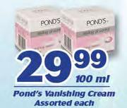 Pond's Vanishing Cream Assorted-100ml Each