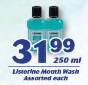 Listerine Mouth Wash Assorted-250ml Each