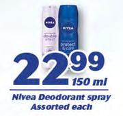 Nivea Deodorant Spray Assorted-150ml Each