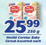 Nestle Cerelac Baby Cereal Assorted-250g Each