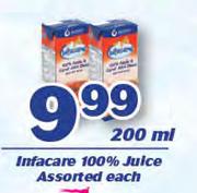 Infacare 100% Juice Assorted-200ml Each