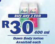 Dawn Body Lotion Assorted-2 x 400ml Each