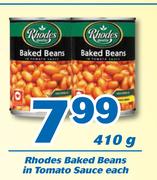 Rhodes Baked Beans In Tomato Sauce-410g Each