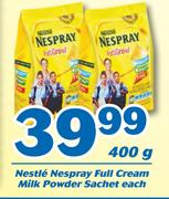 Nestle Nespray Full Cream Milk Powder Sachet-400g Each