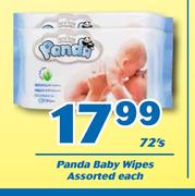 Panda Baby Wipes Assorted-72's Each