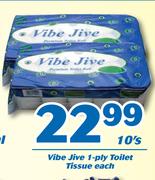 Vibe Jive 1 Ply Toilet Tissue-10's Each