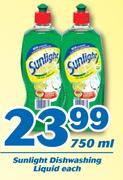 Sunlight Dishwashing Liquid-750ml Each