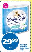 Baby Soft 2 Ply Mini Toilet Paper-9's Each