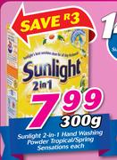 Sunlight 2 In 1 Hand Washing Powder Tropical/Spring Sensations-300g Each