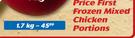 Price First Frozen Mixed Chicken Portions-1.7Kg