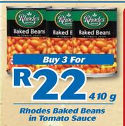 Rhodes Baked Beans In Tomato Sauce-3X410g