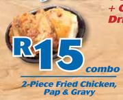 2 Piece Fried Chicken, Pap & Gravy