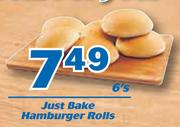 Just Bake Hamburger Rolls-6's