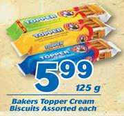 Bakers Topper Cream Biscuits 125g-Each